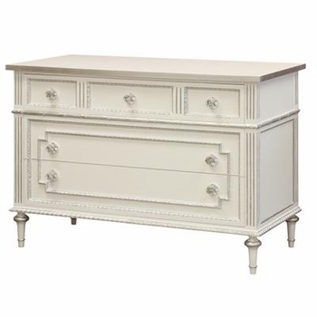 marcheline chest - white with silver gilding