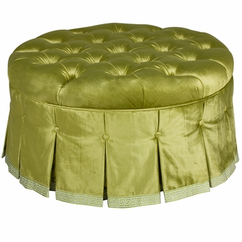 Mayfair Round Ottoman Majestic Lime Green