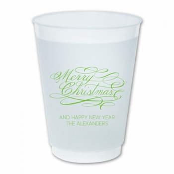 Merry Christmas Script Cups