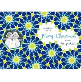 Merry Moroccan Blue Holiday Cards