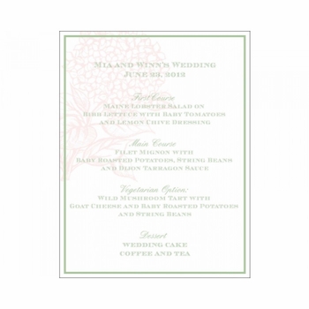 Mia & Winn Menu Cards