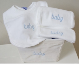 mini bib and burp gift basket