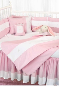 mini pink checker crib bedding by blauen