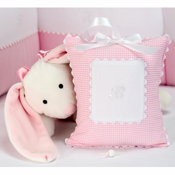 mini pink checker crib bedding by blauen