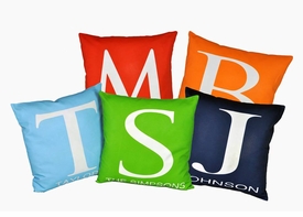 modern monogrammed initial pillows