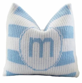 Modern Striped Pillow with Single Initial