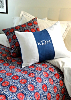 monogram block personalized pillow