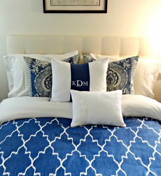 monogram block personalized pillow