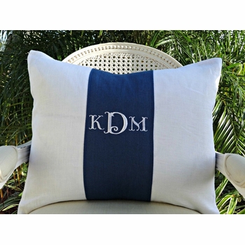 monogram block personalized pillow