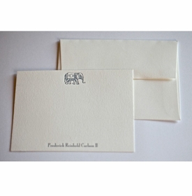 Monogram Elephant Baby Stationery