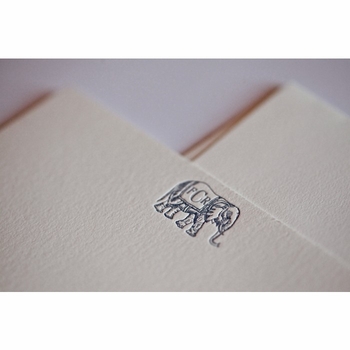 Monogram Elephant Baby Stationery