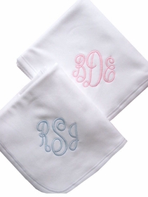 Monogrammed Pima Cotton Picot Trim Blanket