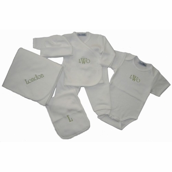 Monogrammed Baby Layette Set, 6 Piece
