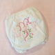 Monogrammed Bloomer, Burp Cloth and Bib Set with Floral Embroidery