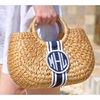 Monogrammed Kala Basket Bag
