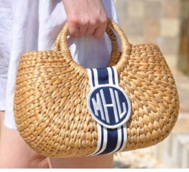 Monogrammed Kala Basket Bag