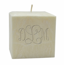 Monogrammed Palm Wax Candle - 4" Palm Wax