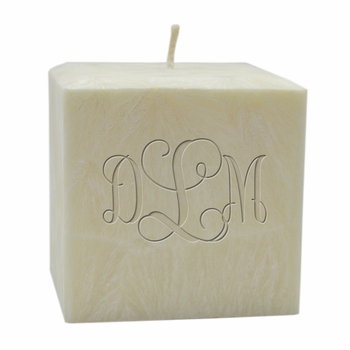 Monogrammed Palm Wax Candle - 4" Palm Wax
