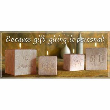 Monogrammed Palm Wax Candle - 4" Palm Wax