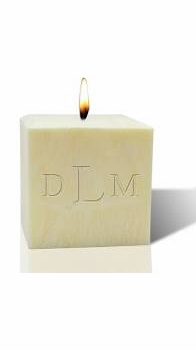Monogrammed Palm Wax Candle - 4" Palm Wax