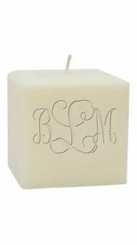 Monogrammed Palm Wax Candle - 4" Palm Wax