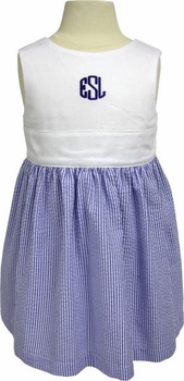 monogrammed pique seersucker dress