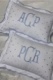monogrammed scalloped baby pillow