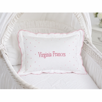 monogrammed scalloped baby pillow