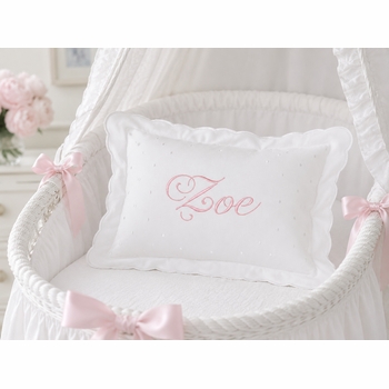 monogrammed scalloped baby pillow