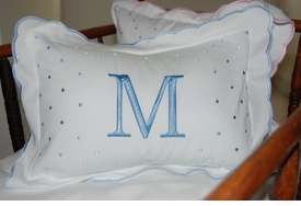 Monogrammed Scalloped Baby Pillow