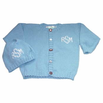 monogrammed sports cardigan