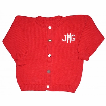 monogrammed sports cardigan