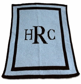 Monogrammed Throw Blanket with Initials
