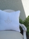Monogrammed White Linen Pillow Sham