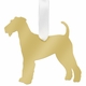 moon and lola airedale terrier christmas ornament - gold