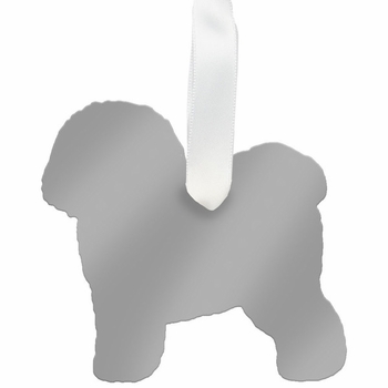 moon and lola bichon frise christmas ornament - gold