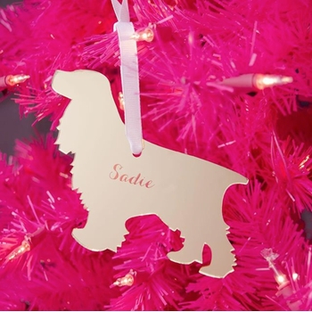 moon and lola cocker spaniel christmas ornament - gold