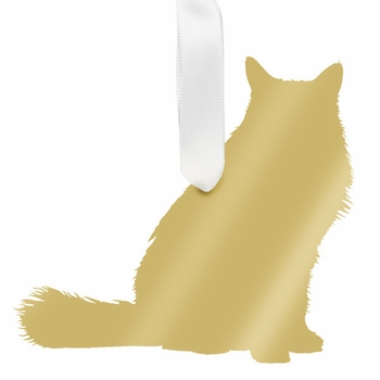 moon and lola long haired cat ornament - silver