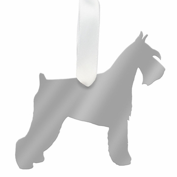 moon and lola miniature schnauzer christmas ornament - silver