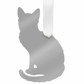 moon and lola short haired cat christmas ornament - gold