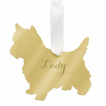 moon and lola west highland terrier christmas ornament - gold