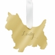 moon and lola west highland terrier christmas ornament - gold