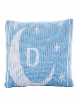 Moon and Stars Initial Pillow