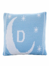 Moon and Stars Initial Pillow