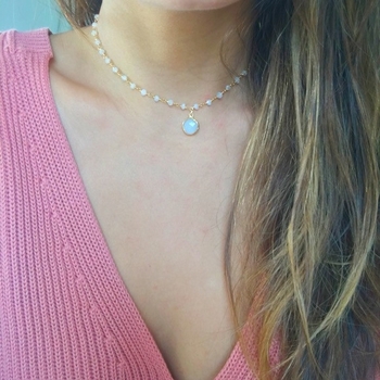 Moonstone Heather Choker Necklace