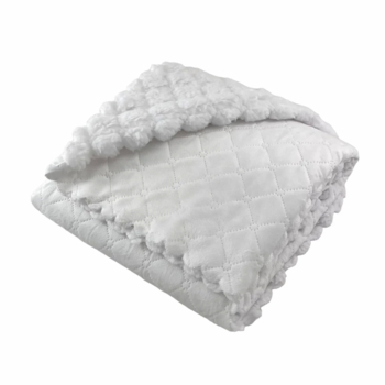 nanas quilted plush baby blanket with faux sherpa back