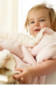 nanas quilted plush baby blanket with faux sherpa back