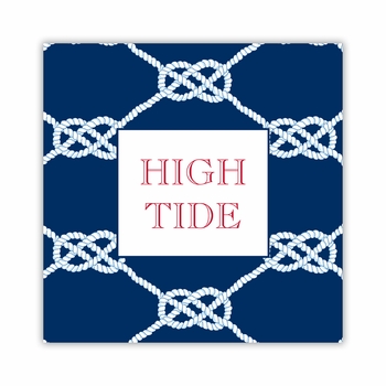 nautical knot navy square paper coaster<br>set of 50