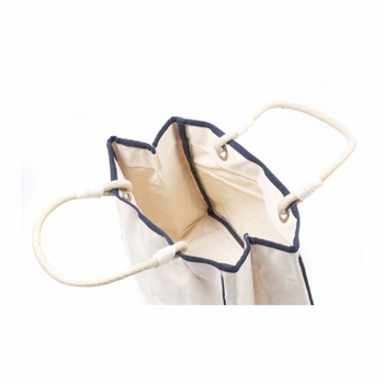 navy accented rope tote