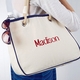 navy accented rope tote